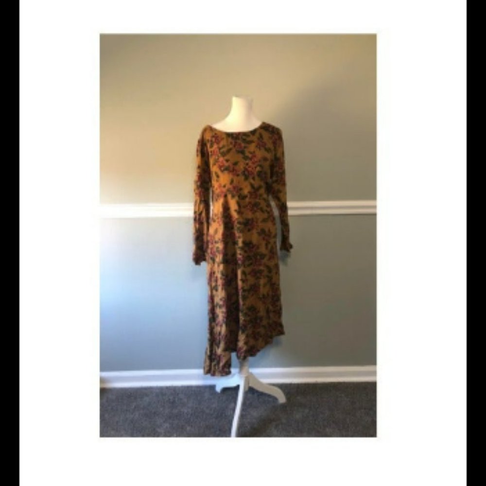 Vintage 1990s Grunge Floral Assymetrical Dress